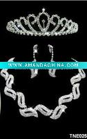 TNE025 Brand New Wedding Jewelry Sets,Bridal Jewelry,Necklace,Earring,Tiara Sets,Wholesale