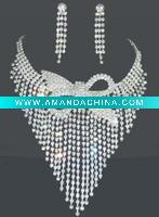 Wholesale Wedding bridal necklace earring jewelry sets