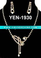 Wholesale rhinestone&pearl necklace set(YEN-1930)