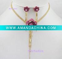 Wholesale NE693GK Crystal Necklace , Wedding Necklace ,Bridal Necklace, Formal Party Set,Flower Necklace ,Fashion Jewelry