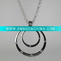 Wholesale Fashion HOOP style 925 sterling silver necklace with CZ