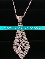 Wholesale fashion rhinestone tie wedding necklace