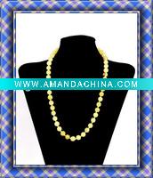 Wholesale 10mm Yellow Long Natural Jade Costume Jewellery Necklace