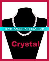 Wholesale Semi Precious White Crystal Necklace