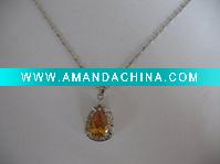 Wholesale Bahrainbeutiful engagement wedding marry bride get married lady madam copper vintage necklace rihnestones cystal czech stones CZ