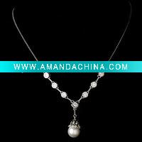 Wholesale fashion rhinestone pearl wedding necklace jewelry