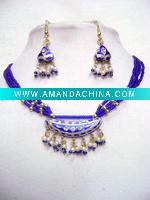Wholesale Indian Costume handmade bridal wedding fashion lakh / lac kundan jewellery necklace from jaipur jewelry