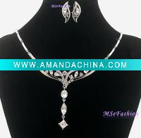 NE678SC Crystal Necklace , Fabulous Necklace, Wedding Necklace, Bridal Necklace, Formal Party Set, Fashion Jewelry