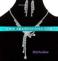Wholesale NE821SC Rhinestone Necklace Set, Crystal Necklace, Gorgeous Bridal Necklace, Wedding Necklace, Fashion Jewelry