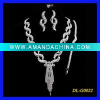 Wholesale women's wedding necklace set with earrings