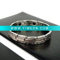 Wholesale Men's Stainless Steel Linked Opal Bracelet