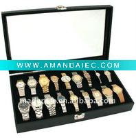 Wholesale 18pc Black Watch Travel Tray Showcase Display Case Unit