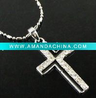 Wholesale cross rhinestone necklace