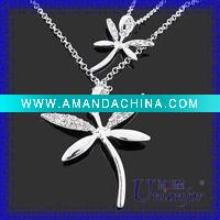 Wholesale Lovely couple rhinestone pendant necklace