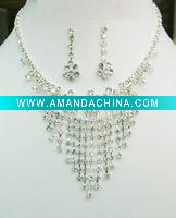 Wholesale rhinestone jewelry set,rhinestone necklace set,wedding jewelry set