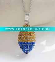 Wholesale Elegant rhinestone American Football Rugby necklace