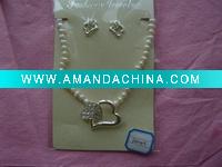 Wholesale rhinestones necklace set--alloy with plating