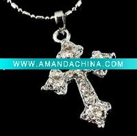 Wholesale cross rhinestone necklace
