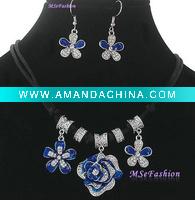 Wholesale Ne916si Rhinestone Necklace Set, Diamante Necklace, Flower Design Crystal Necklace, Bridal Necklace, Fashion Jewelry