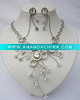 Wholesale rhinestones necklace set--alloy with plating