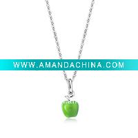 Wholesale 2011 NEW! 925 sterling silver necklace with Apple pendant, constume jewelrys