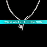 Wholesale 925 sterling silver necklace with CZ.