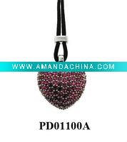 Wholesale 2011 hot sale 925 sterling silver necklace with corundum