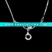 Wholesale 925 sterling silver necklace with CZ.