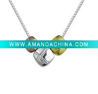 Wholesale 925 sterling silver necklace, two tone plating, rhoidum,gold&rose gold plating