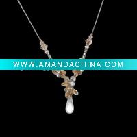 Wholesale 925 sterling silver necklace with CZ.