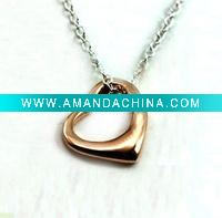 Wholesale heart necklace, sterling silver or brass, for mother's day or easter day