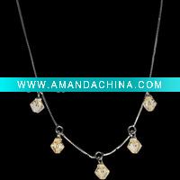 Wholesale 925 sterling silver necklace with CZ.