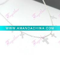 Wholesale Fashion jewelry set 925 sterling silver necklace with cross