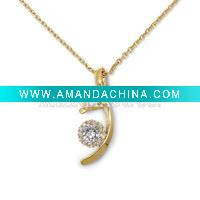 Wholesale new styles summer sterling silver necklaces with shining stones, OEM &ODM are also welcome.