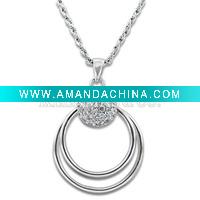Wholesale new styles summer sterling silver necklaces with shining stones, OEM &ODM are also welcome.