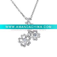 Wholesale new styles summer sterling silver necklaces with shining stones, OEM &ODM are also welcome.
