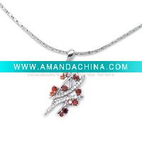 Wholesale new styles summer sterling silver necklaces with shining stones, OEM &ODM are also welcome.