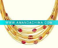 Wholesale new styles summer sterling silver necklaces with shining stones, OEM &ODM are also welcome.