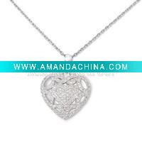 Wholesale new styles summer sterling silver necklaces with shining stones, OEM &ODM are also welcome.
