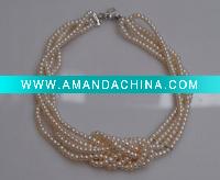 Wholesale nice button freshwater pearl necklace