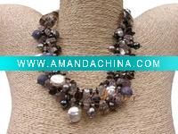 Wholesale AAA colourful punch pearl necklace SM6-024
