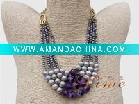 Wholesale AAA colourful punch pearl necklace SM6-174