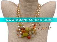 Wholesale AAA colourful punch pearl necklace SM6-278