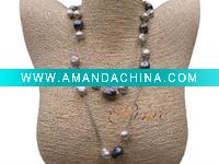 Wholesale AAA colourful punch pearl necklace SM6-018