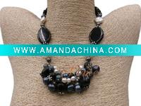 Wholesale AAA colourful punch pearl necklace SM6-133