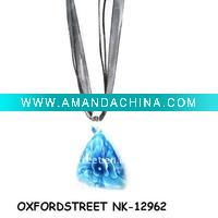 Wholesale Fashion leather&glass necklace