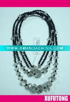 Wholesale Crystal glass necklace with black diamond