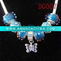 Wholesale Colorful Flower Glass necklace