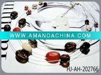 Wholesale red and brown glass necklace