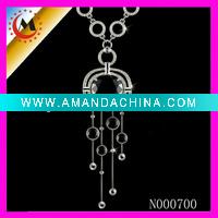 Wholesale white gold necklace with jet stone
